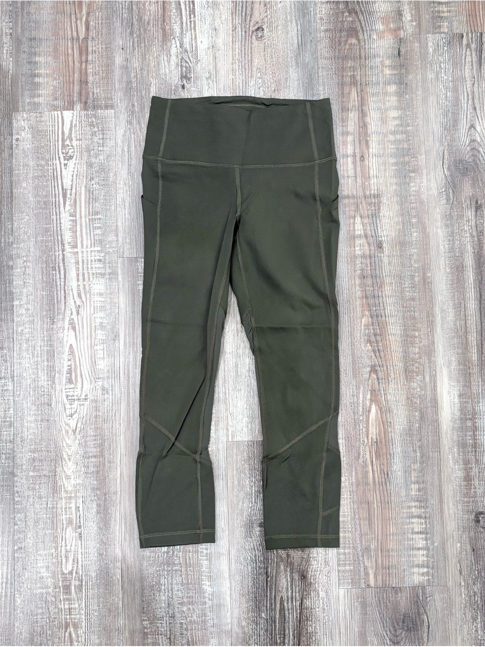 lululemon Olive Green High-Rise Capri Leggings